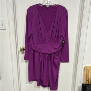 Express Purple Long Sleeve Dress